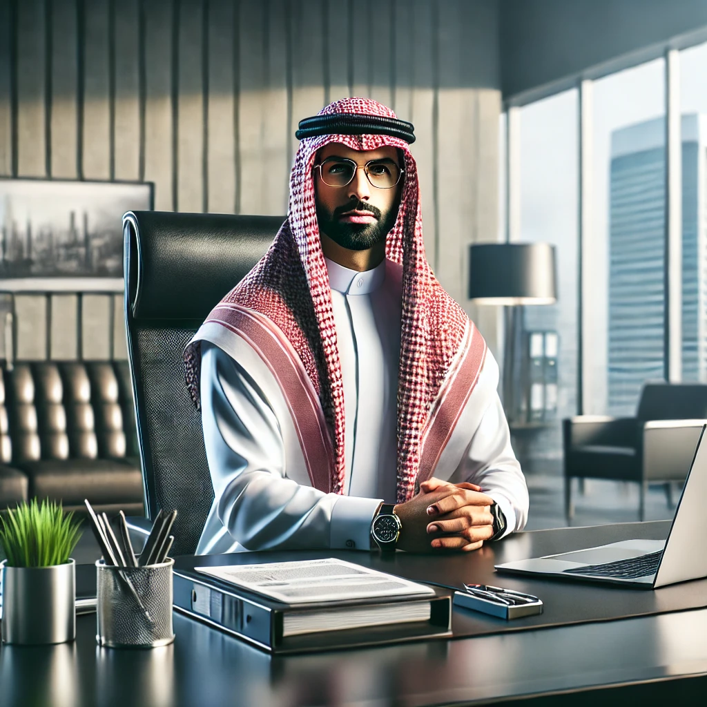 رئيس مجلس إدارة سعودي في مكتبه